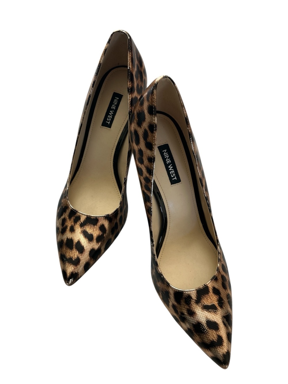 Nine West Trendz Metallic Leopard-Pattern Pointed Toe Pumps